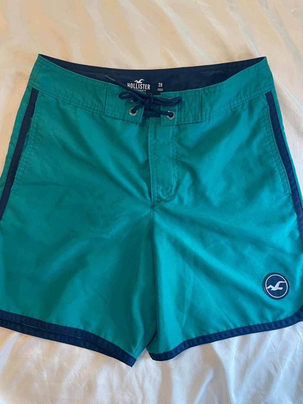 Hollister Men’s Board Shorts with Navy Trim size 28 swim trunks